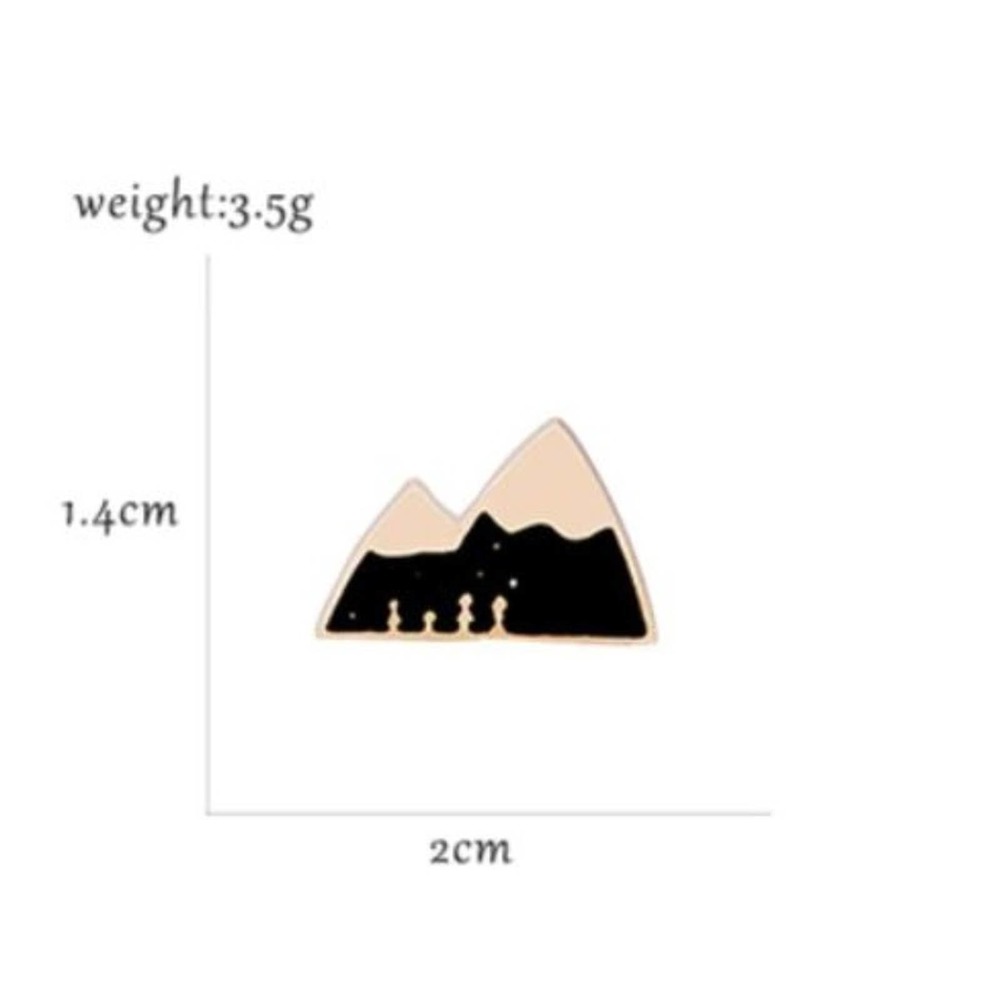 Black and Gold Mountains Pin Brooch - Picture 1 of 1